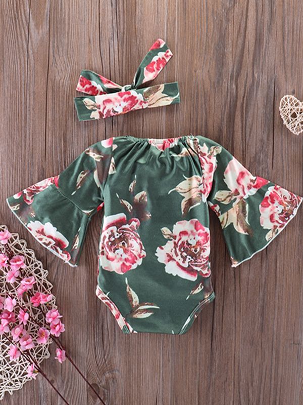 floral romper baby girl