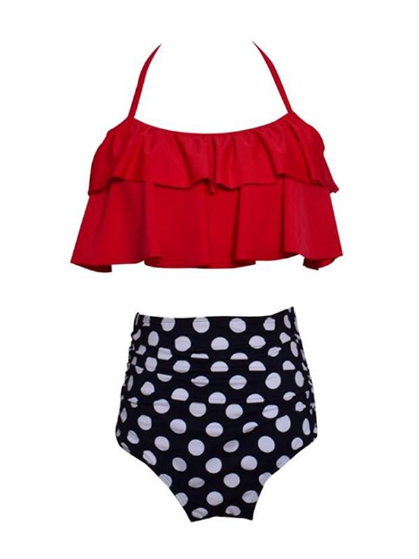 Wholesale Family Matching Mom Elastic Bikini Set Top Sh