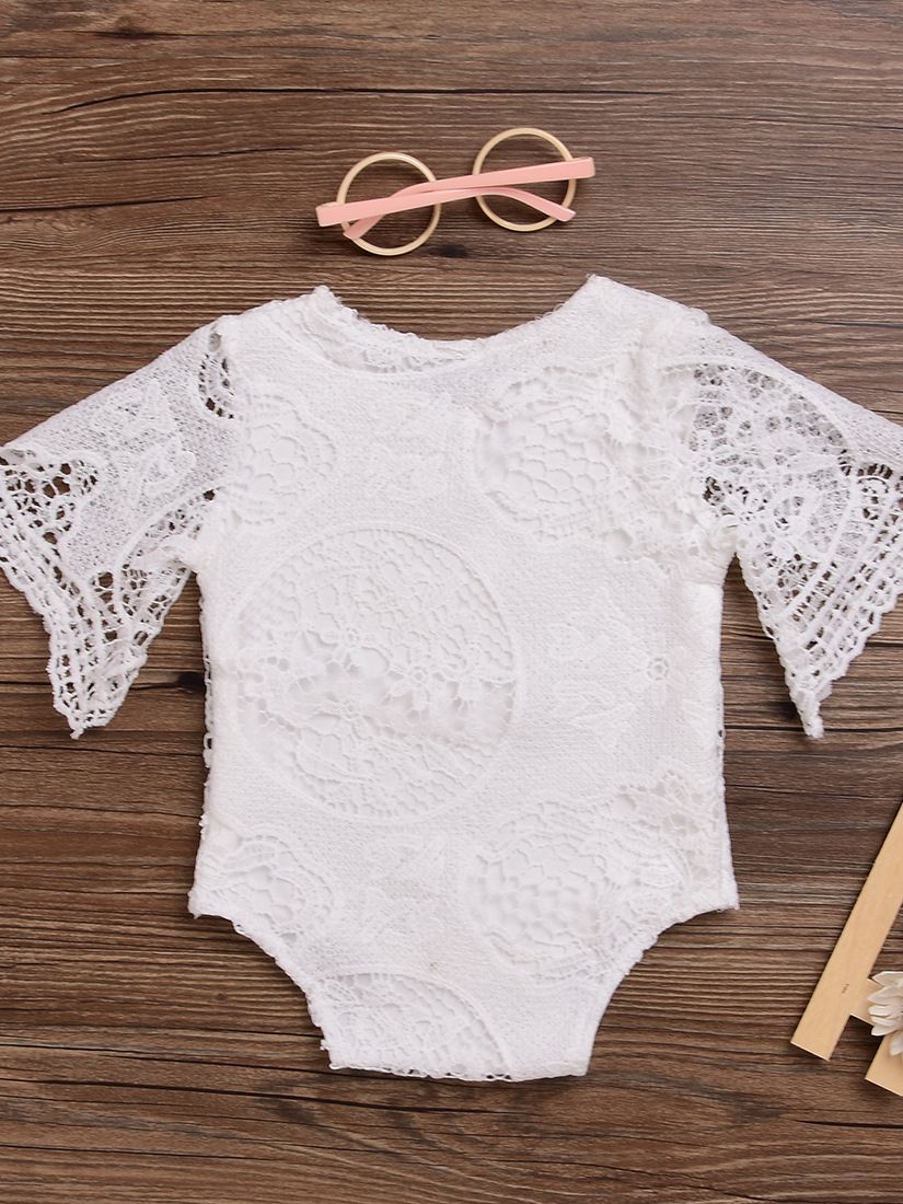 long sleeve lace romper baby