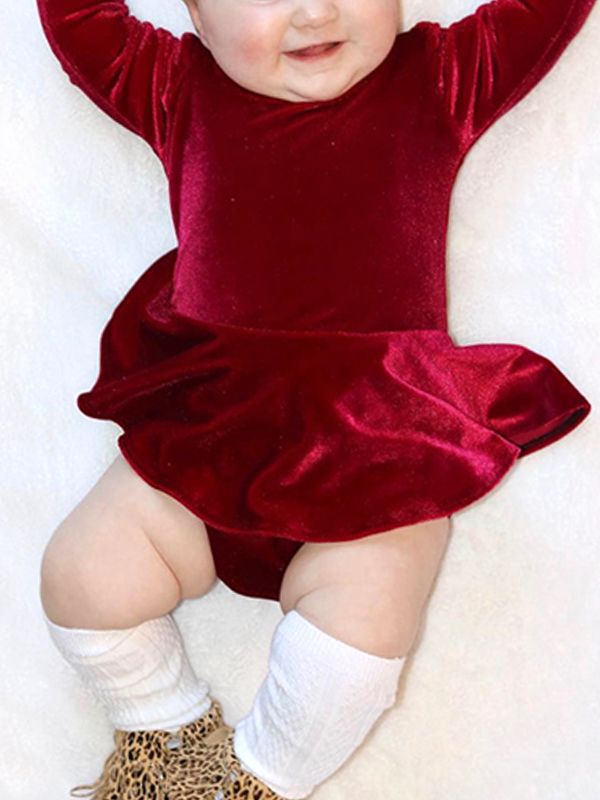 red ruffle romper baby