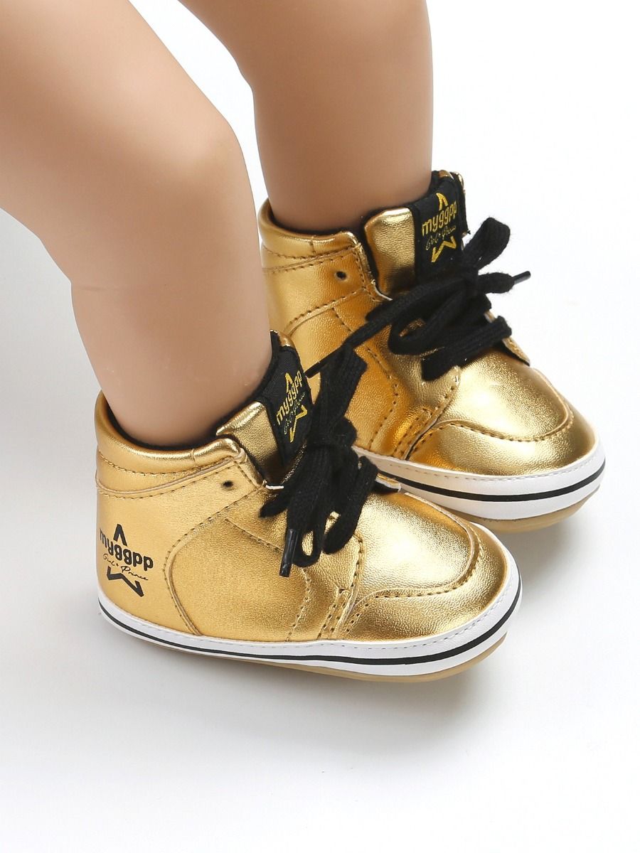 gold baby sneakers