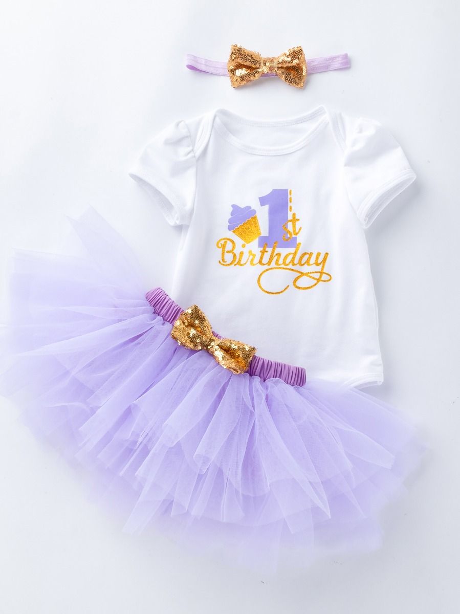 Wholesale 3PCS Baby Toddler Girl 1st Birthday Clothes O