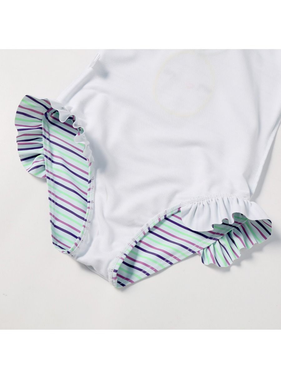 Wholesale Stripe Frilled Baby Little Girl Bathing Suit