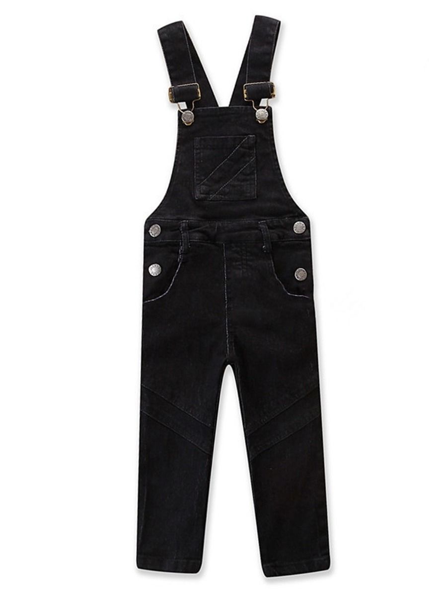 black denim bib overalls