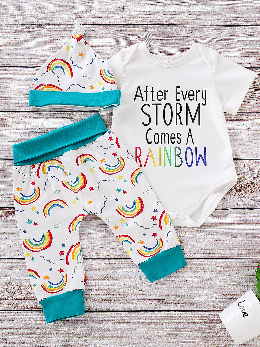 rainbow print baby clothes