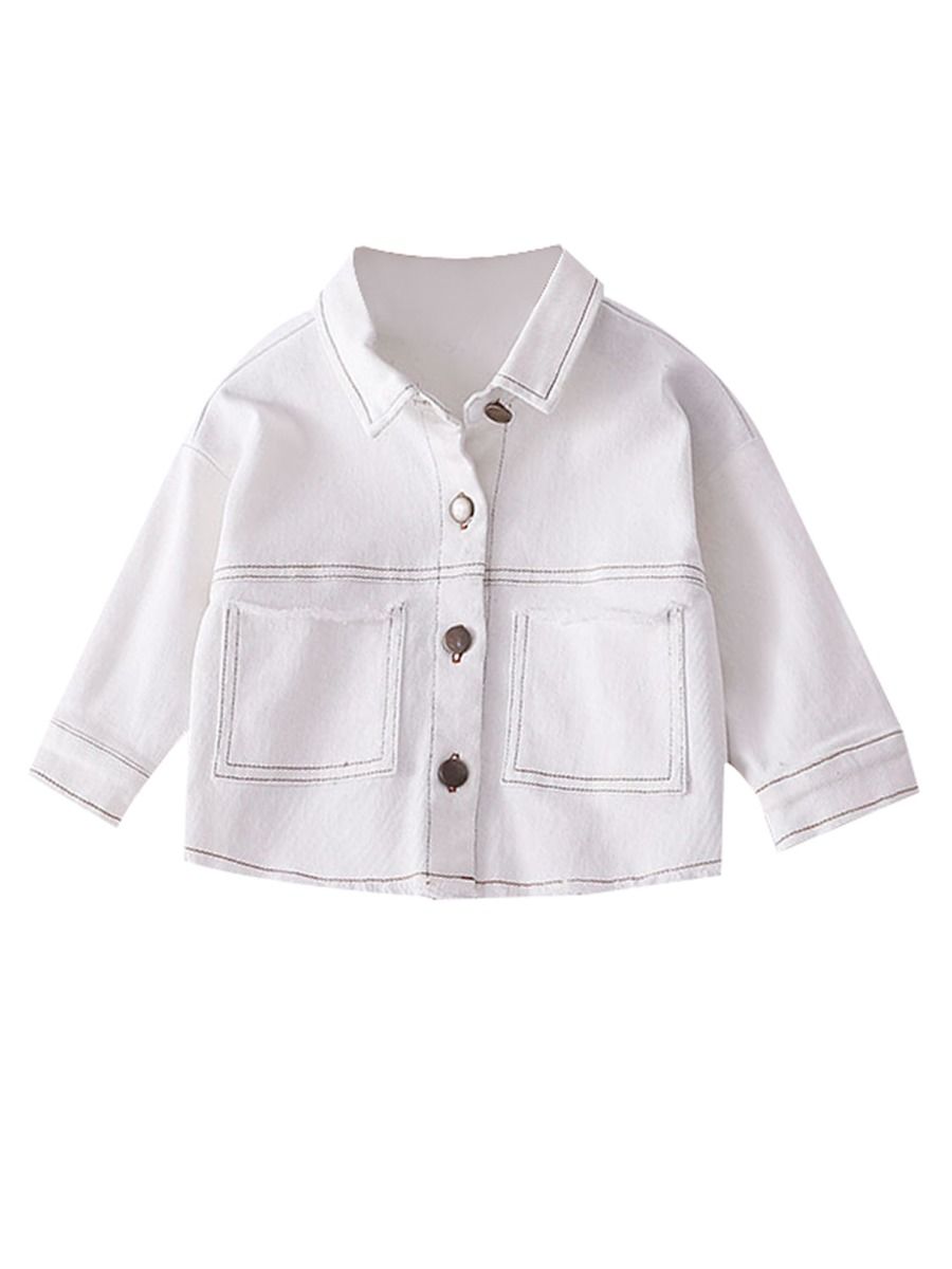 baby white denim jacket