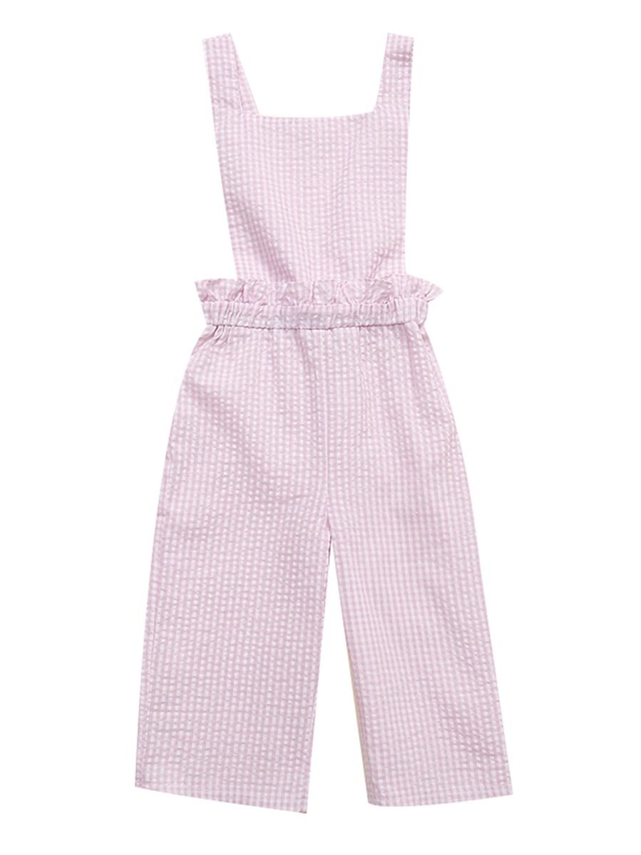 Wholesale Toddler Little Girl Stripe Pink Jumpsuit 1903