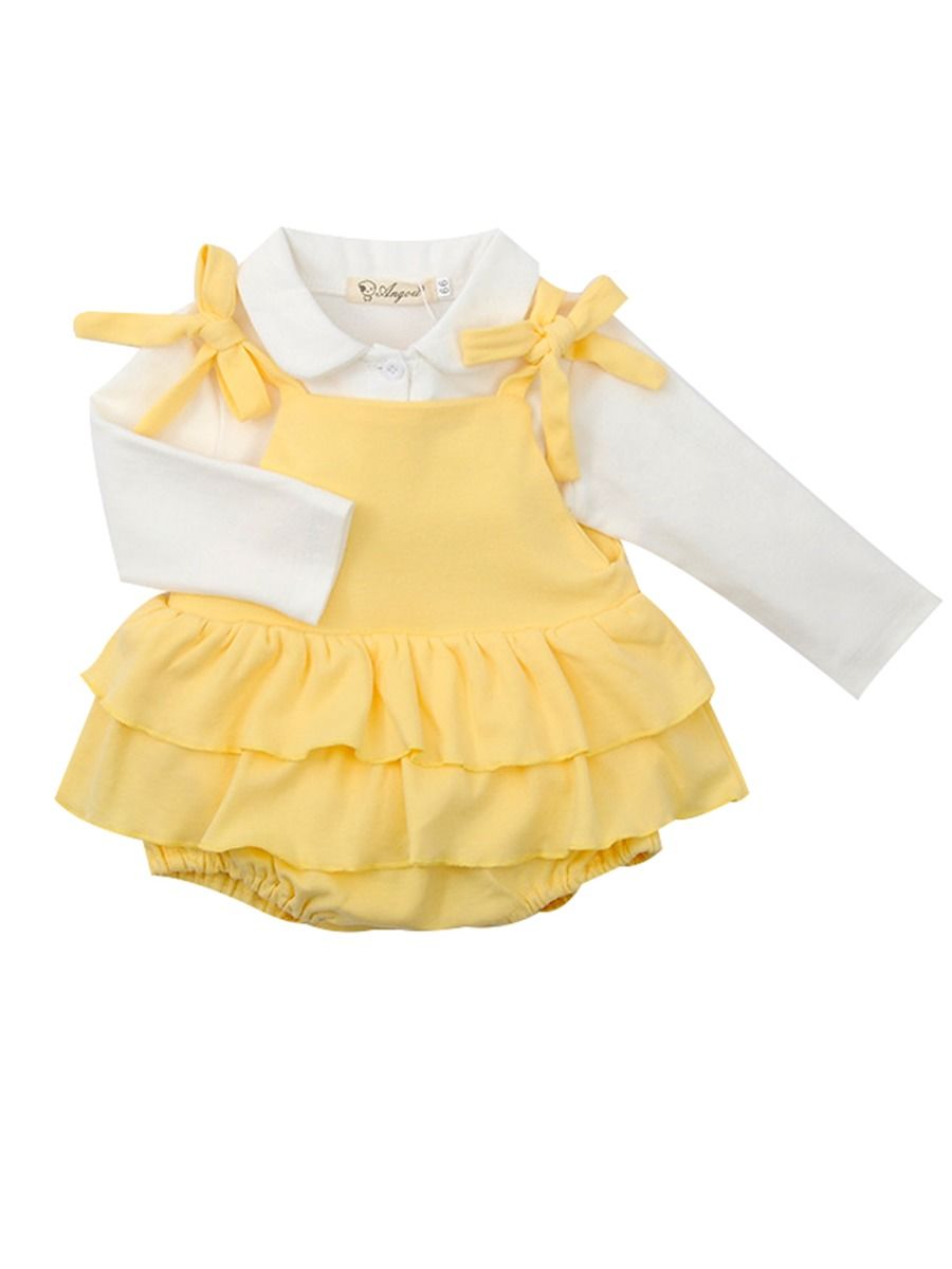 yellow romper baby girl