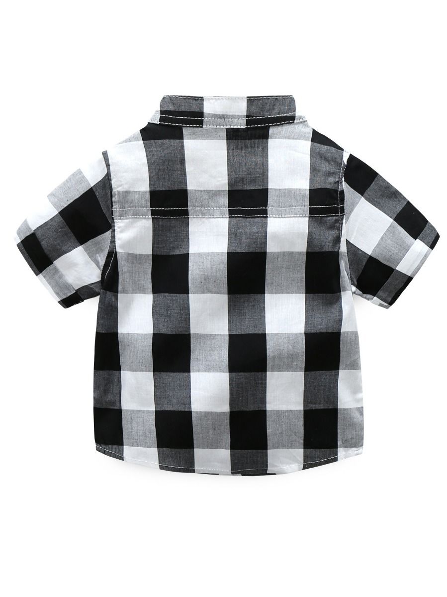 baby boy black and white checkered shirt