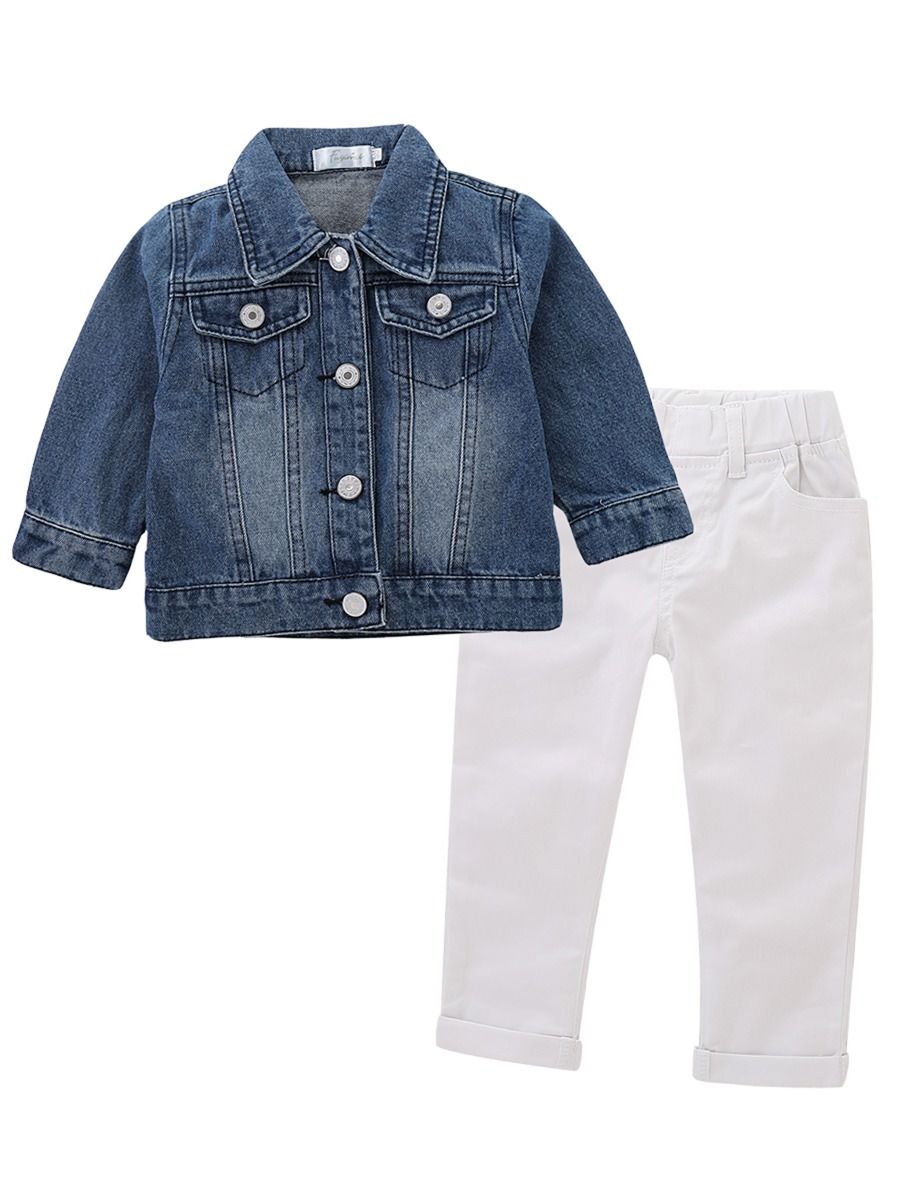 baby white denim jacket