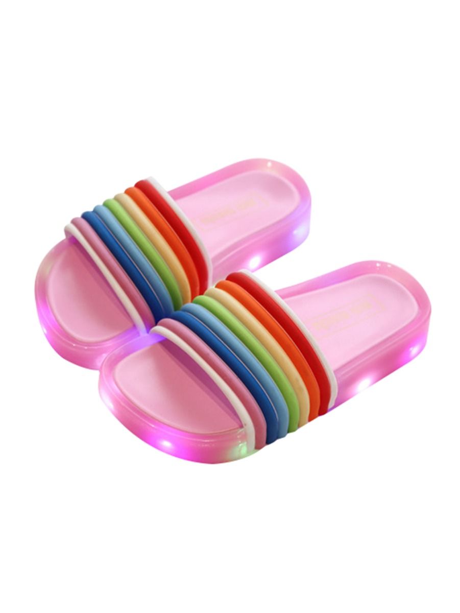 Wholesale Baby Toddler Kids Rainbow Style LED Slipper 1