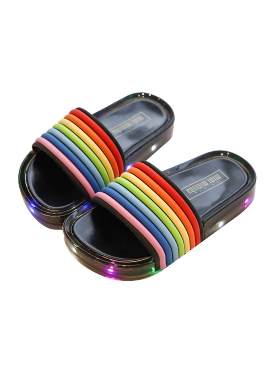 Wholesale Baby Toddler Kids Rainbow Style LED Slipper 1