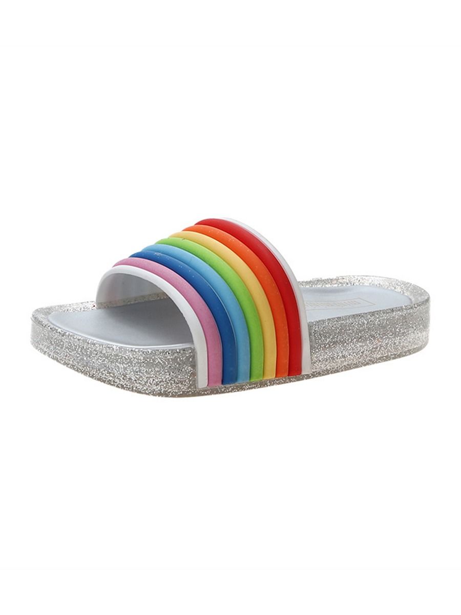 Wholesale Baby Toddler Kids Rainbow Style LED Slipper 1