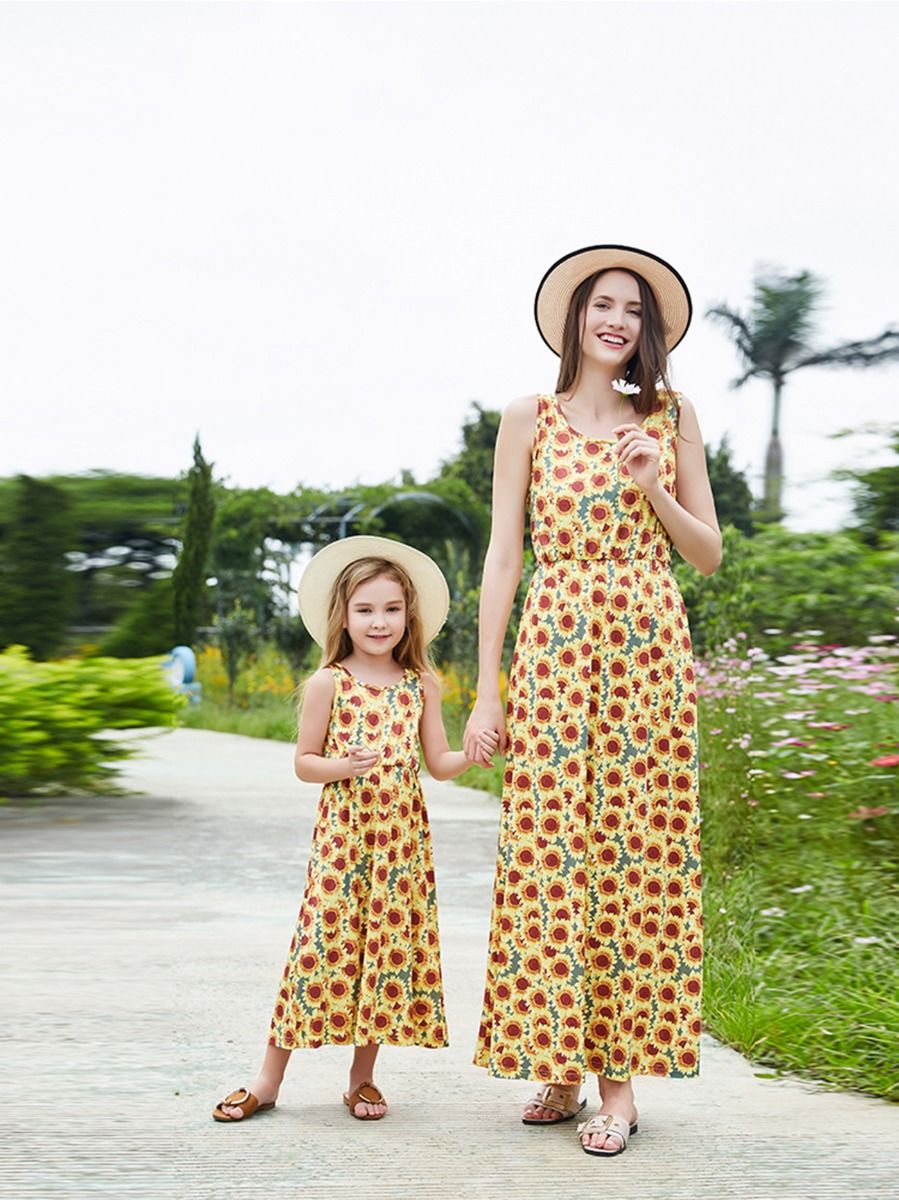 mommy and me sunflower dresses