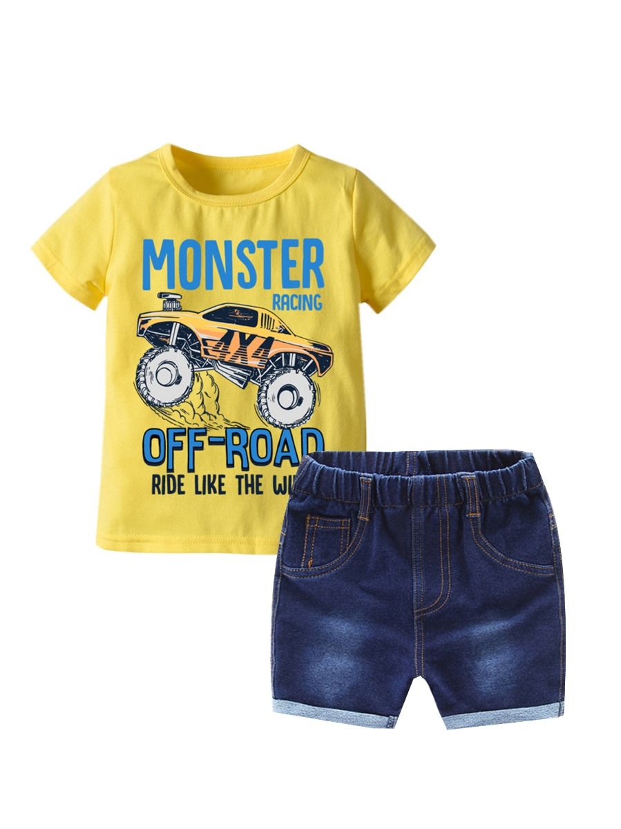 yellow t shirt matching jeans