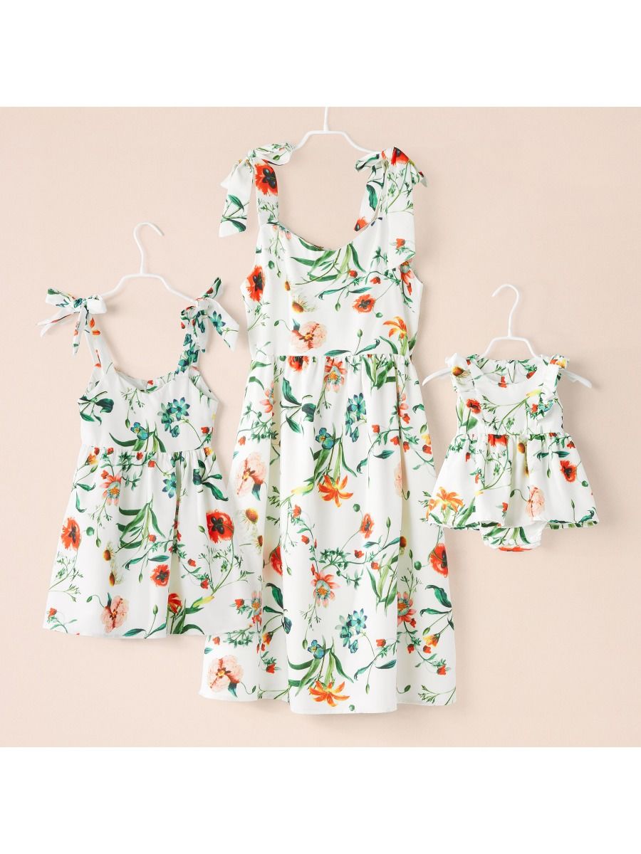Wholesale Mommy and Me Summer Floral Sundress Romper Dr