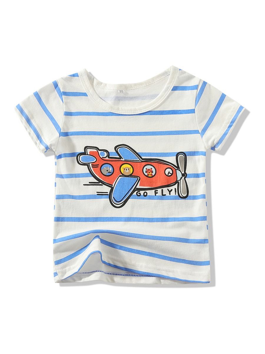 Wholesale Plane Printed Baby Toddler Boy T-shirt 190625