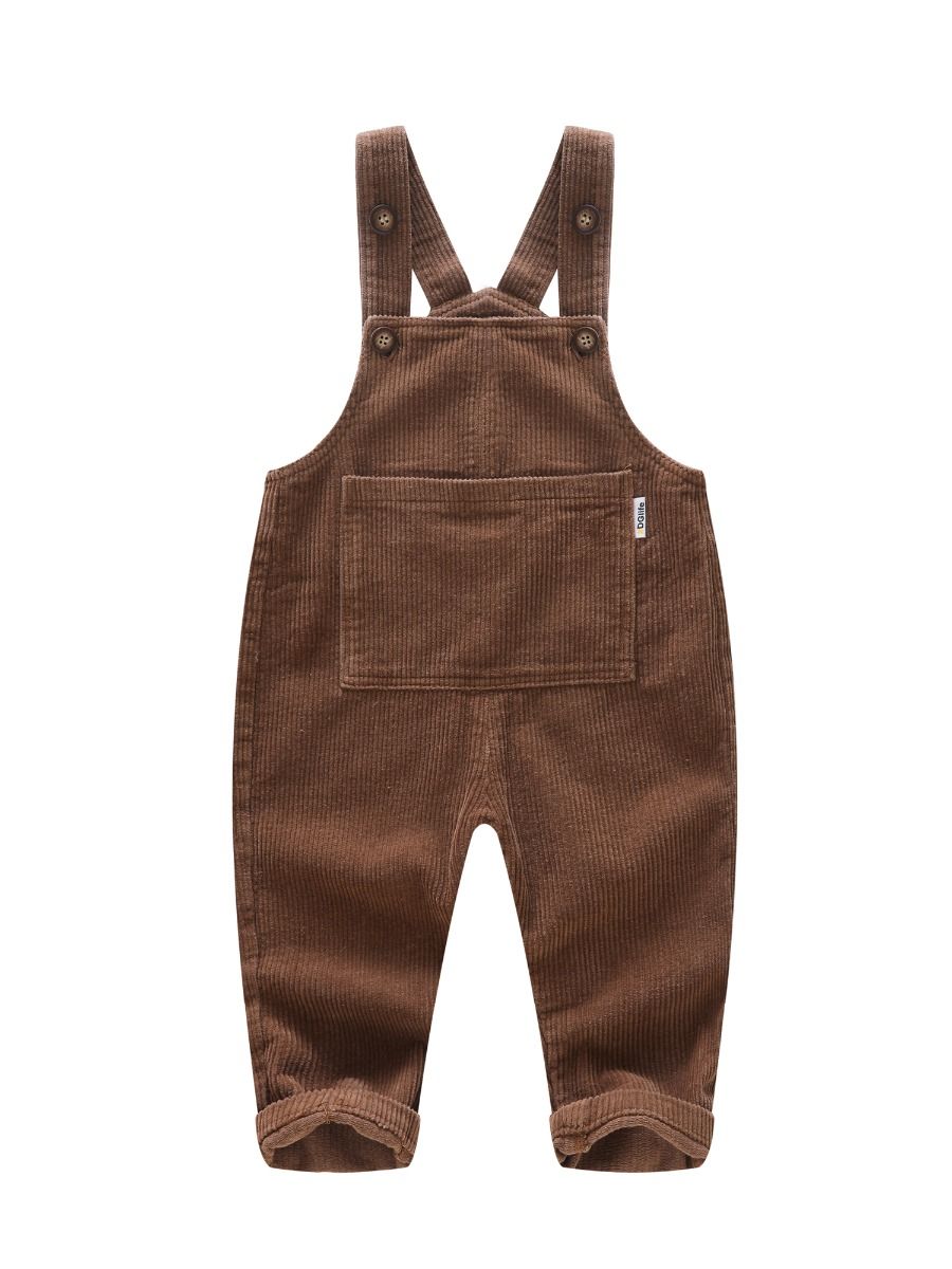 Wholesale Solid Color Baby Kids Corduroy Bib Overalls 1