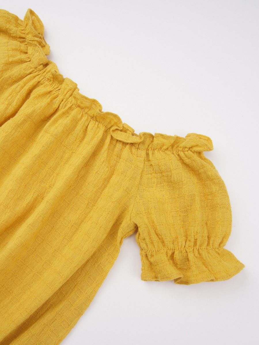 Wholesale Baby Toddler Girl Yellow Ruffle Top 19070570