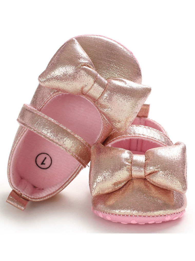 Wholesale Big Bow Tbar Princess Crib Shoes Baby Shoes