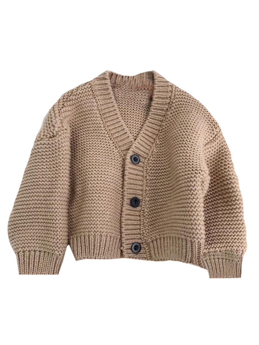 Wholesale Autumn Solid Color Cardigan 19082660 - kiskis