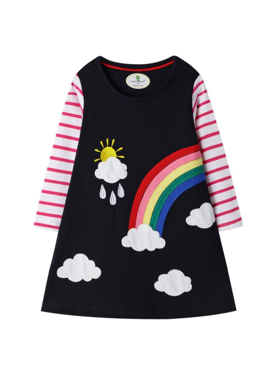 Wholesale Rainbow Cloud Shift Dress 19090653 - kiskissi