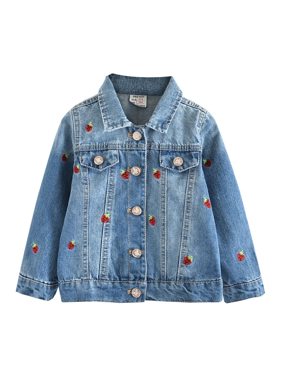 girls embroidered denim jacket