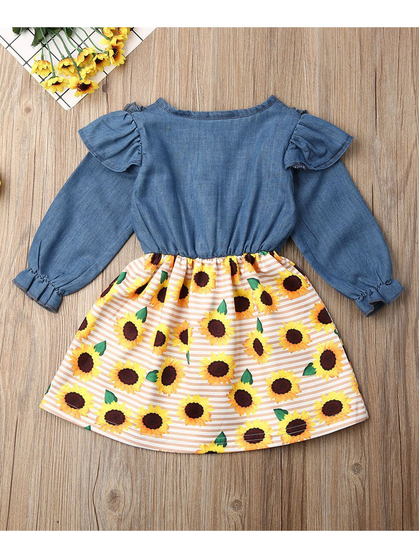 denim sunflower dress