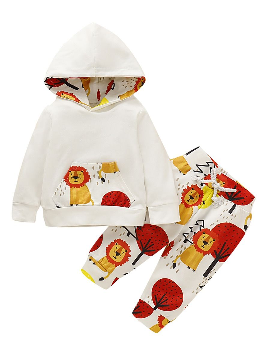 Wholesale 3-Piece Autumn Baby Lion Hoodie & Pants Set 1