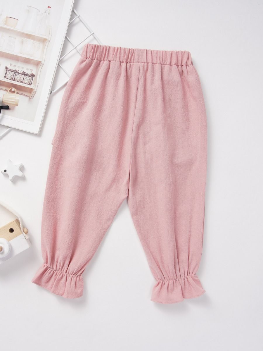Wholesale Fashion Pink Baby Ruffle Pants 19102421 - kis
