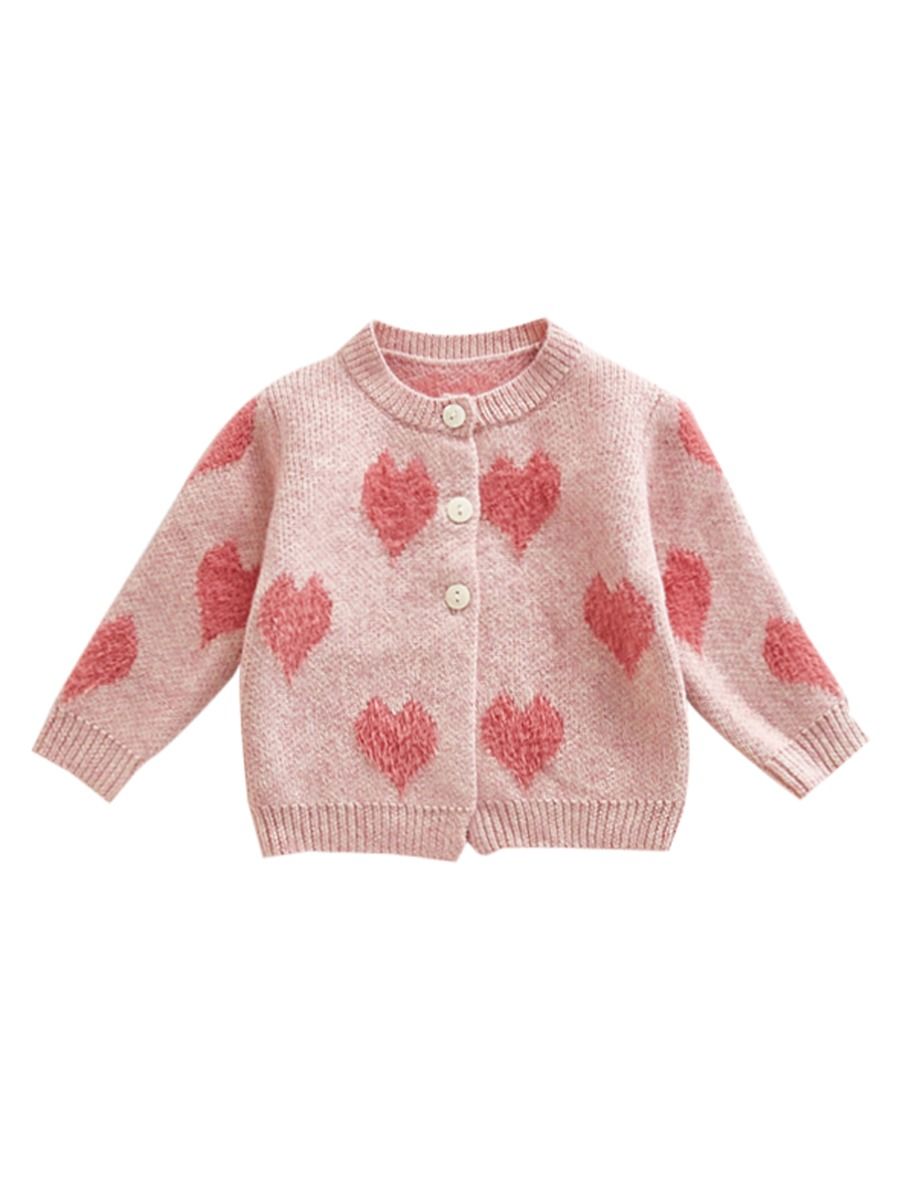 Wholesale Adorable Baby Love Heart Knit Cardigan 191026