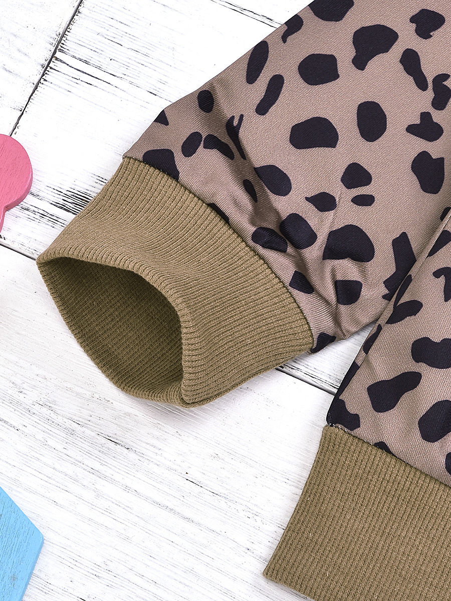 Wholesale Fall Baby Girl Leopard Print Jumper Top 19110