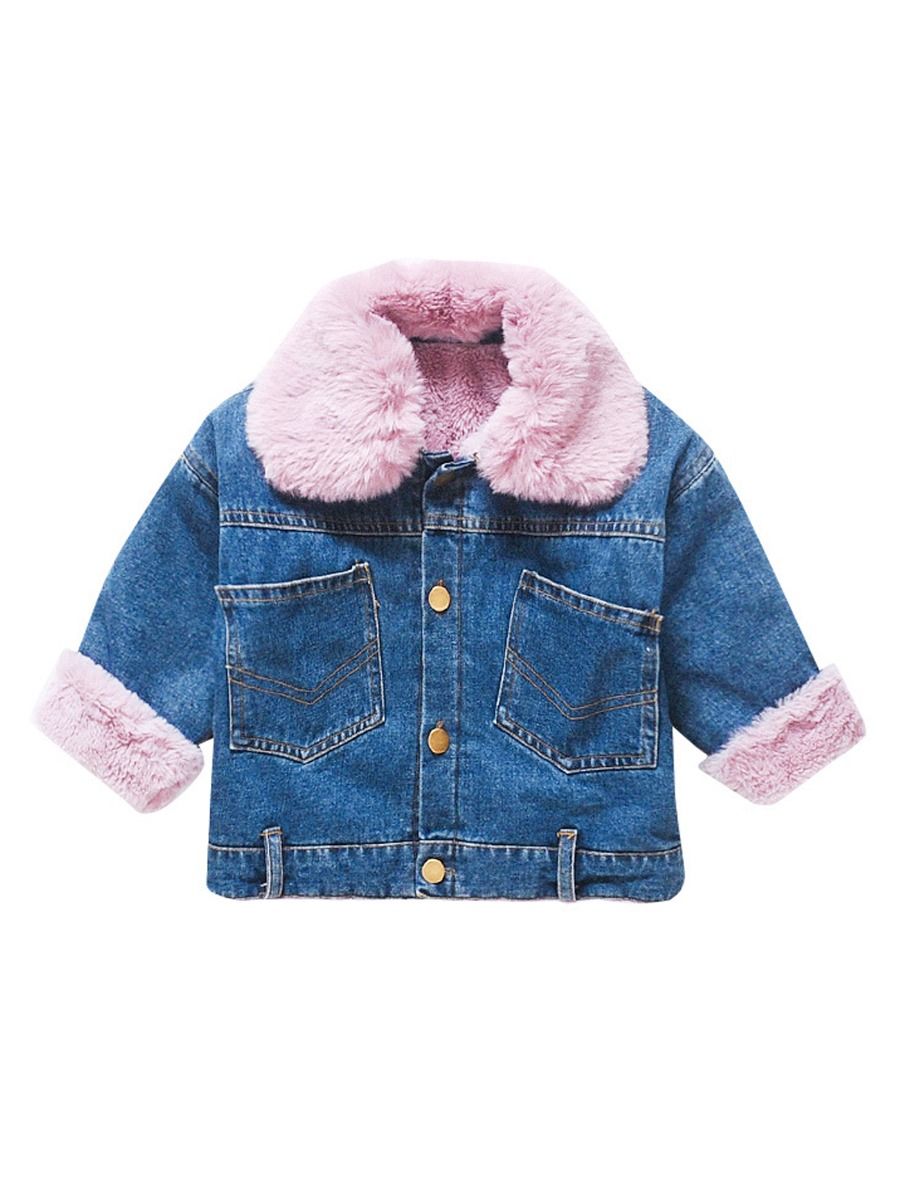 girls lined denim jacket