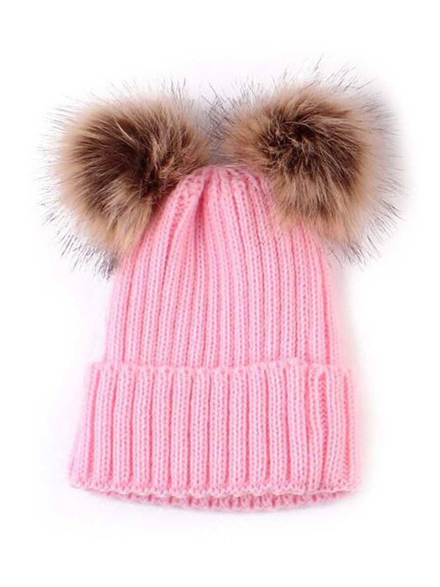 Wholesale Adorable Baby Knit Double Pom Pom Hat 1911051