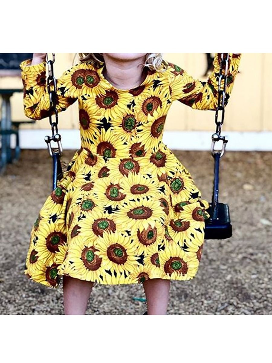 little girl sunflower dress