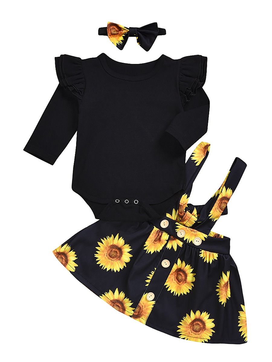 baby girl clothes with sunflowers
