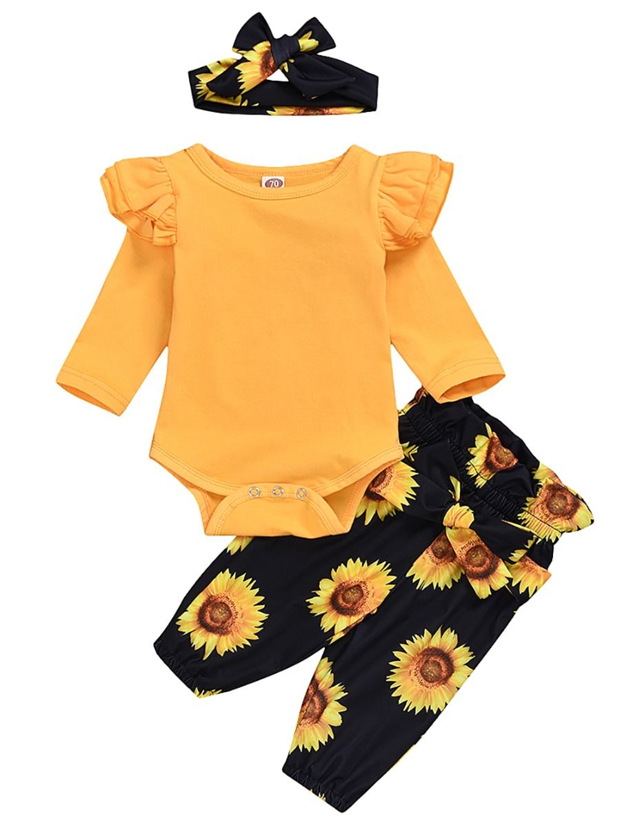 baby girl clothes with sunflowers
