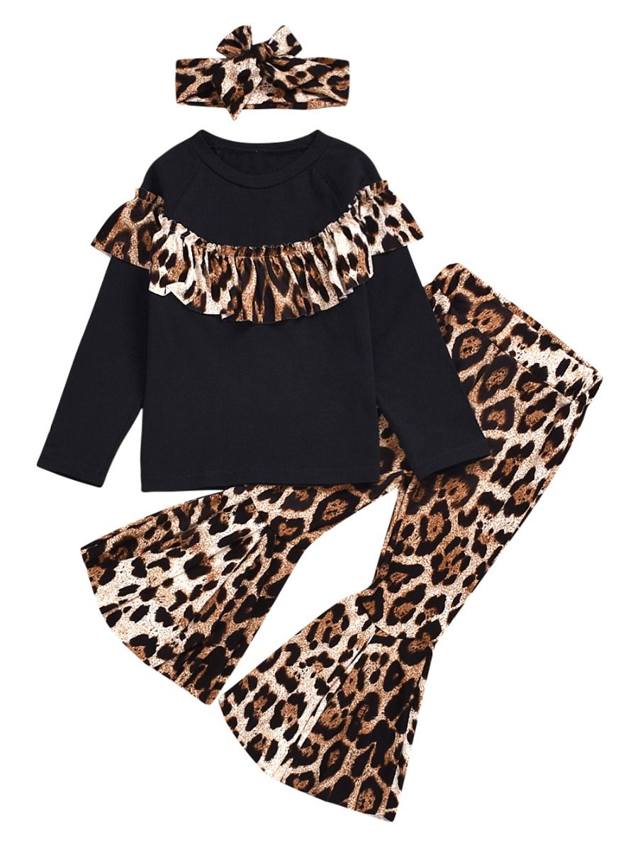 Wholesale 3-Piece Fashion Toddler Girls Leopard Print C