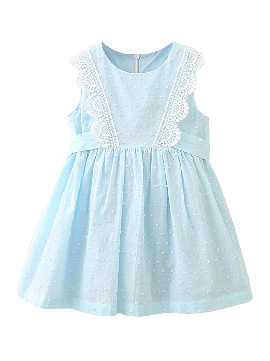 light blue crochet dress
