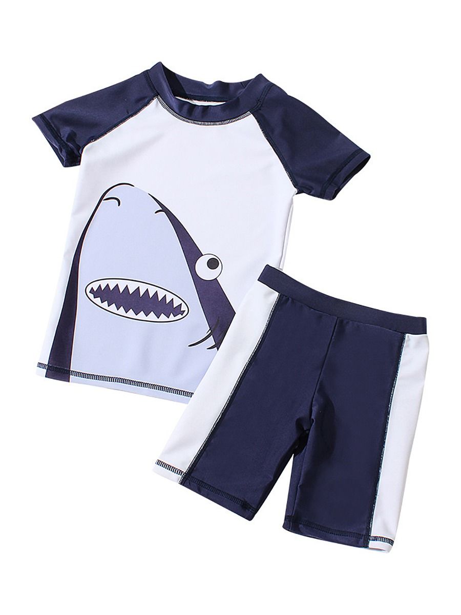 Wholesale 2Piece Little Boys Shark Bathing Suit 191226