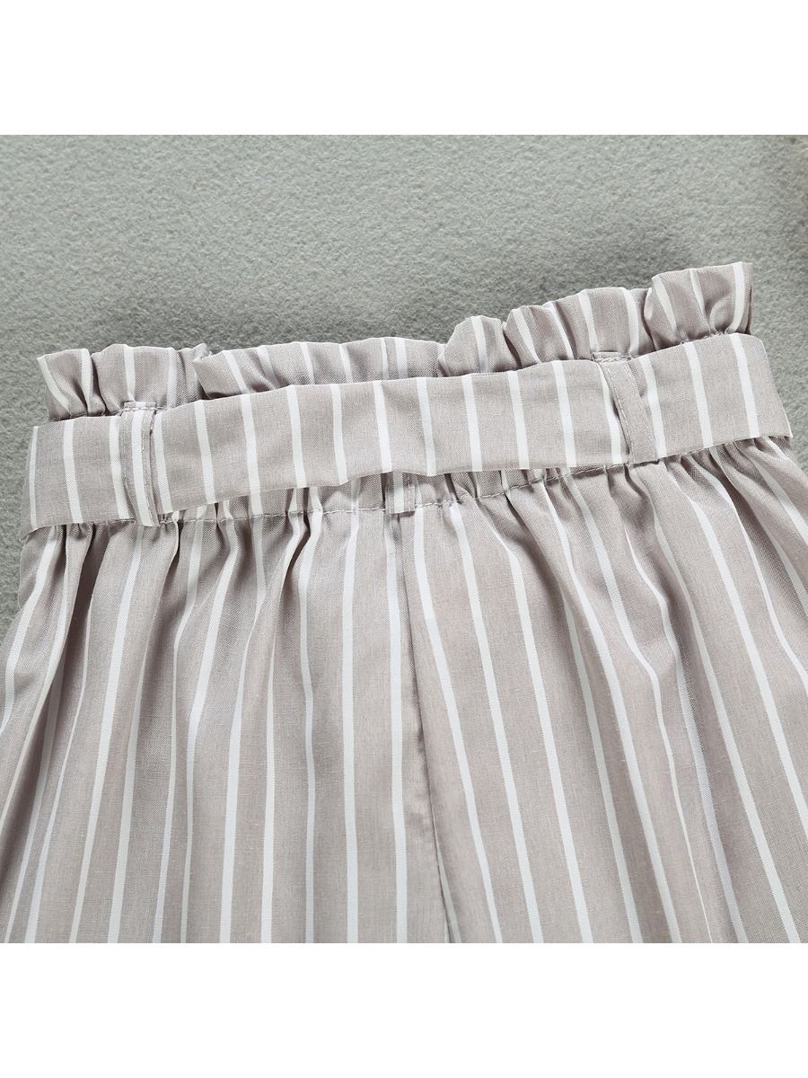 Wholesale Fashion Stripe Belted Shorts 19123037 - kiski