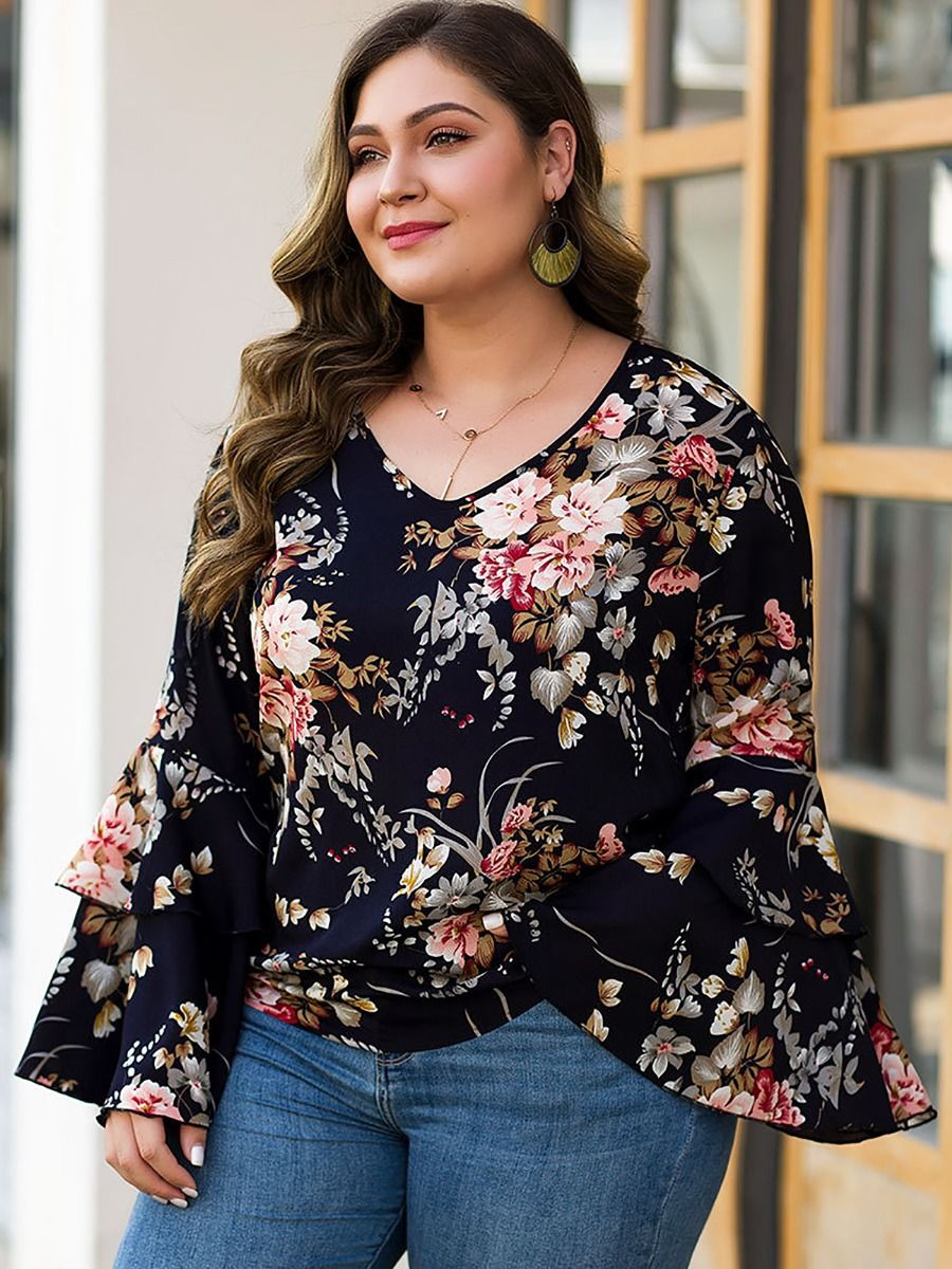plus size chiffon tops