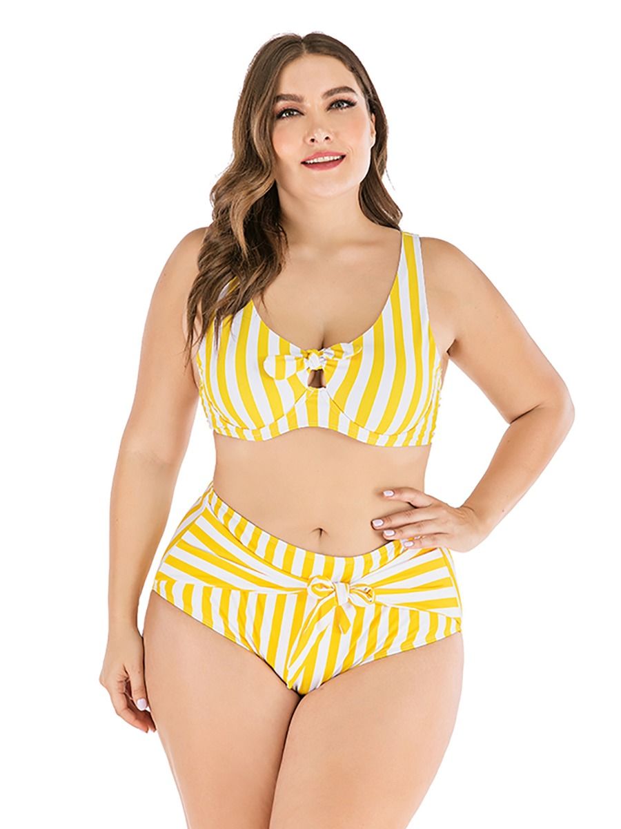 yellow plus size bikini