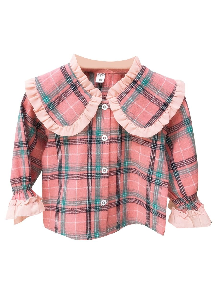 Wholesale Little Girl Long Sleeve Plaid Shirt 200728513