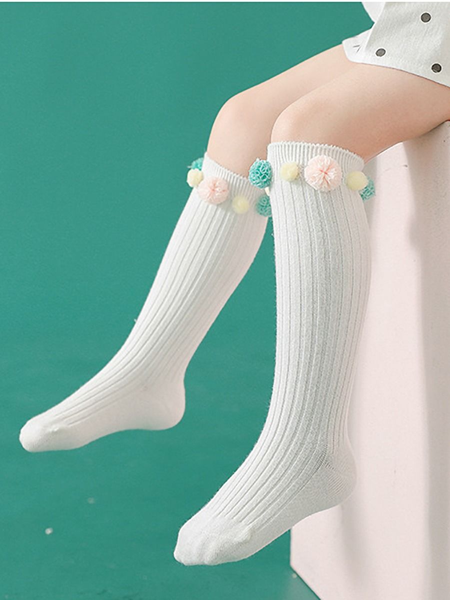 Wholesale Spring Baby Toddler Girl Pom Pom Socks 200102