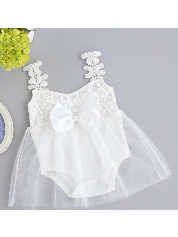 white lace romper dress
