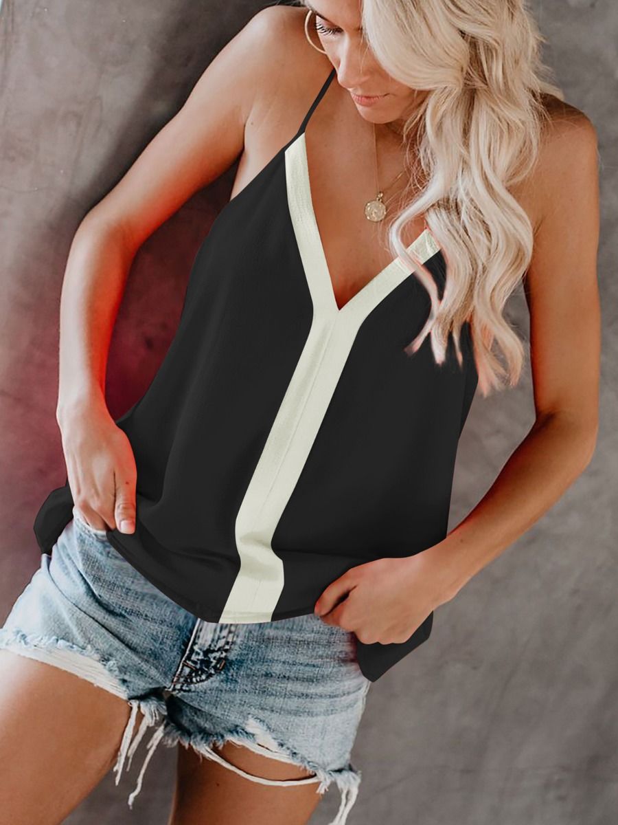 Wholesale Summer Suspender Tank Top Vneck Top 20010545