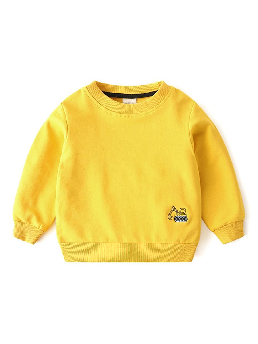 Wholesale Spring Little Boys Digger Embroidery Jumper S