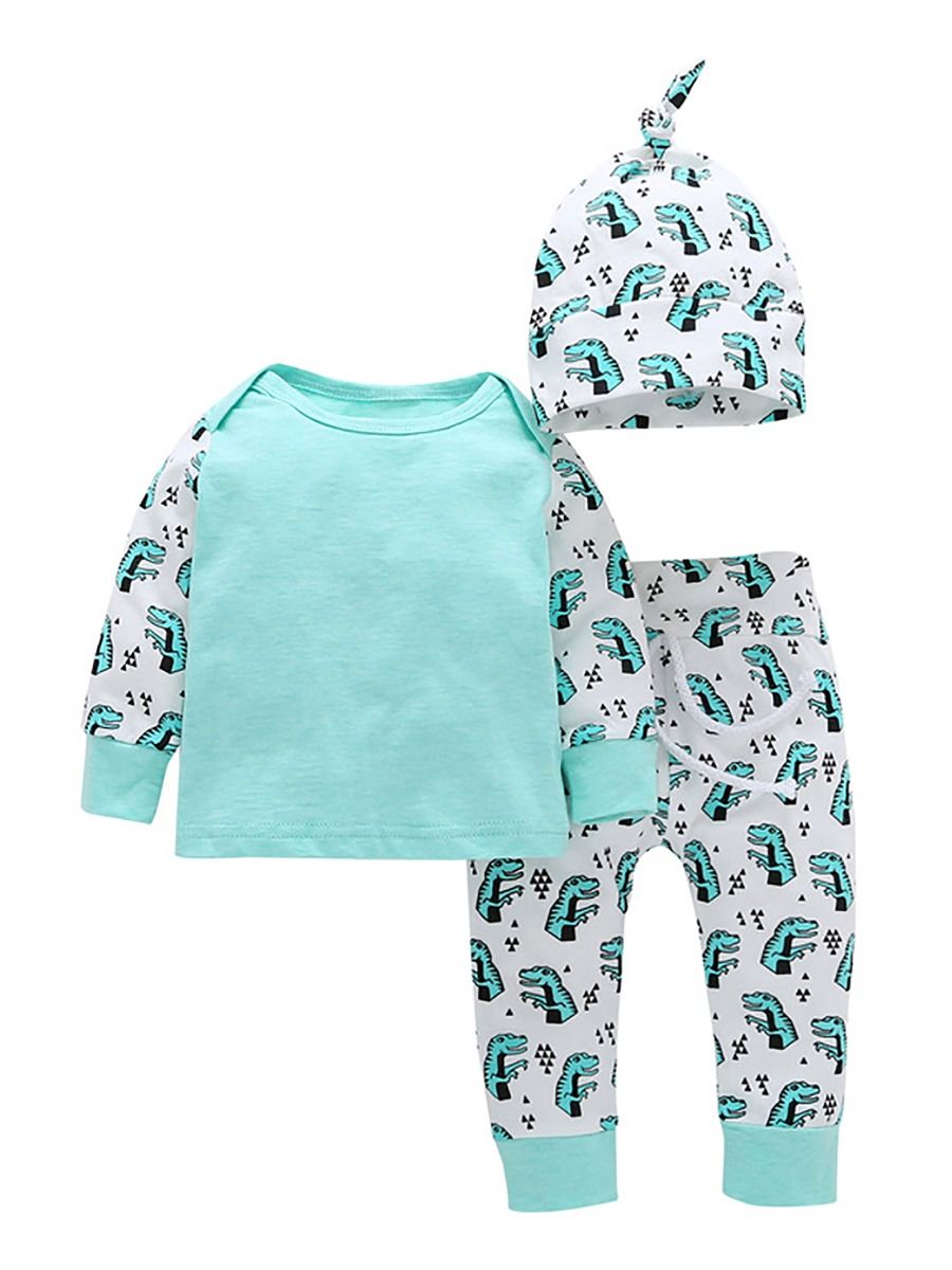 Wholesale 3Piece Spring Baby Dinosaurs Clothes Outfits