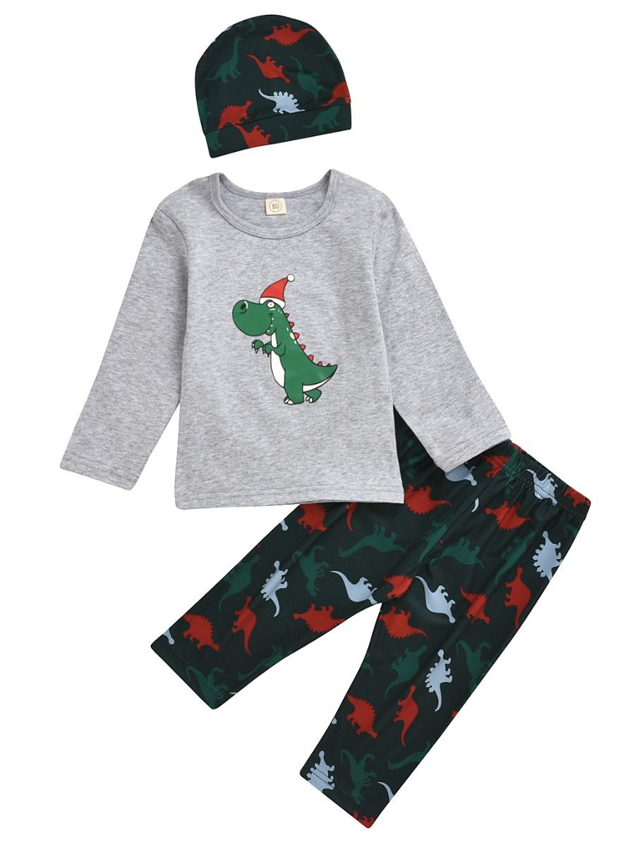 Wholesale 3Piece Spring Baby Boys Dinosaurs Clothing O